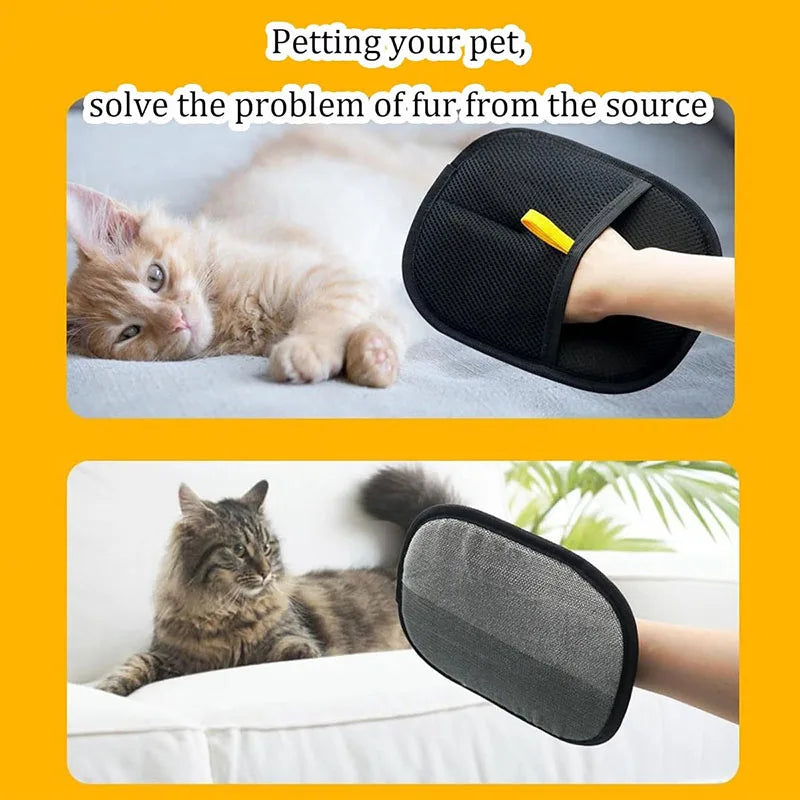 🐾 Pet Hair Removal Gloves – Reusable Double-Sided Beauty Grooming Mitts ✨ | Carpet & Furniture Fur Cleaner Tool for Dogs & Cats 🐶🐱