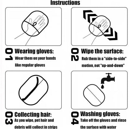 🐾 Pet Hair Removal Gloves – Reusable Double-Sided Beauty Grooming Mitts ✨ | Carpet & Furniture Fur Cleaner Tool for Dogs & Cats 🐶🐱