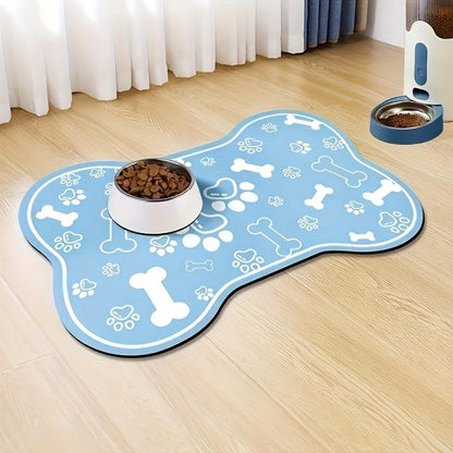 Pet Feeding Mat - Non slip, Scratch resistant, Quick drying Pet Meal Mat, Suitable for Dogs and Cats - Easy to Clean