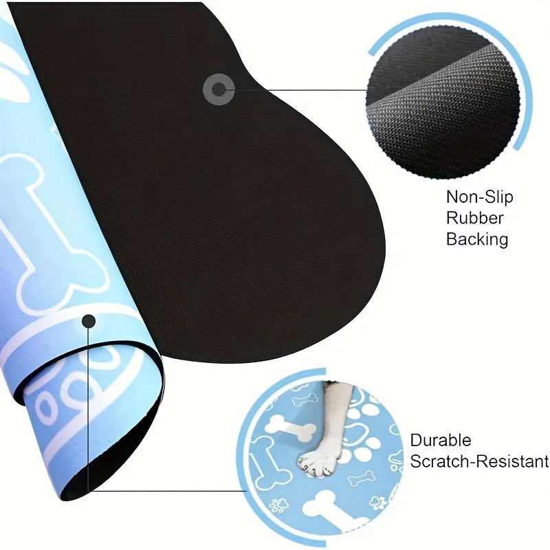 Pet Feeding Mat - Non slip, Scratch resistant, Quick drying Pet Meal Mat, Suitable for Dogs and Cats - Easy to Clean